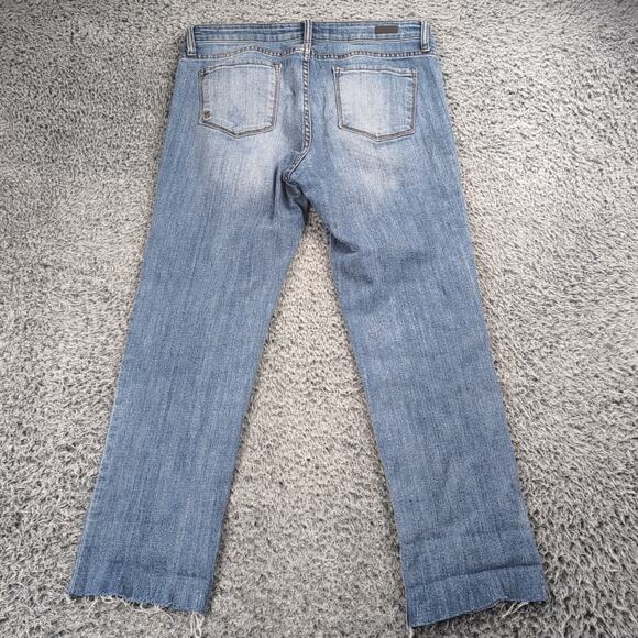 KUT From The Kloth Jeans Women 10 Blue Mid Rise Stretch Denim Casual Distressed - Picture 2 of 10